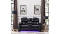 L1665-LEXUS-SOFA W/DD TRAY,POWER & USB-BLACK & Brown