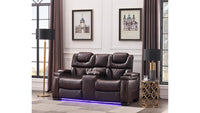 L1665-LEXUS-SOFA W/DD TRAY,POWER & USB-BLACK & Brown