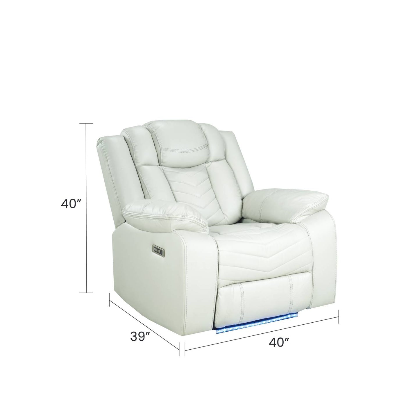 L3765 Rogue Sofa with Double Tray & Power - Light Grey