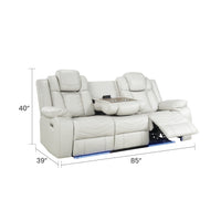 L3765 Rogue Sofa with Double Tray & Power - Light Grey