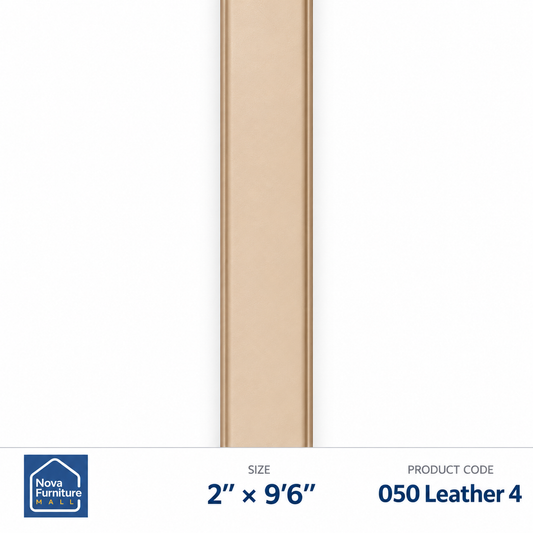050 Leather 4 cream leather-look PVC wall panel, 2 inches wide by 9 feet 6 inches long, with Nova Furniture Mall branding