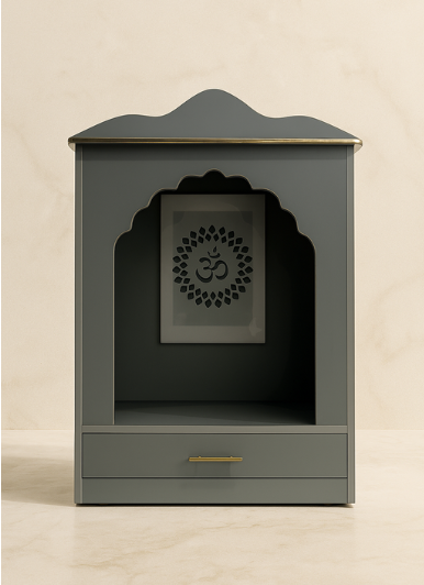 MC 108 Compact Arched Home Mandir — 32 × 19 × 44 inches — Nova Furniture Mall