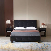 Chocolae Criss-Cross 9530 Velvet Fabric Queen bed