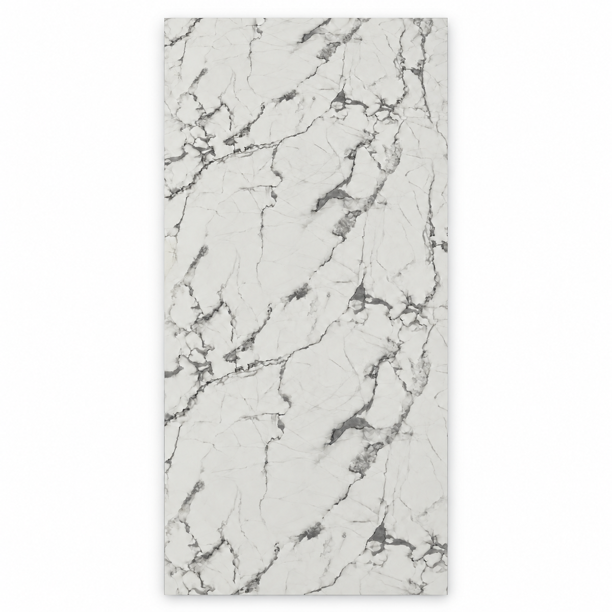 White + Grey UV marble-look wall sheet, 4 feet wide by 9 feet high, SKU UV-01-49
