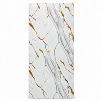 White + Grey + Gold UV marble-look wall sheet, 4 feet wide by 9 feet high, SKU UV-02-49