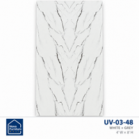 White + Grey UV marble-look wall sheet, 4 feet wide by 8 feet high, SKU UV-03-48 — Nova Furniture product card