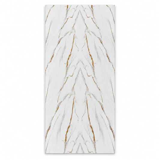 White + Brown + Gold UV marble-look wall sheet, 4 feet wide by 8 feet high, SKU UV-08-48, supplier design 8005